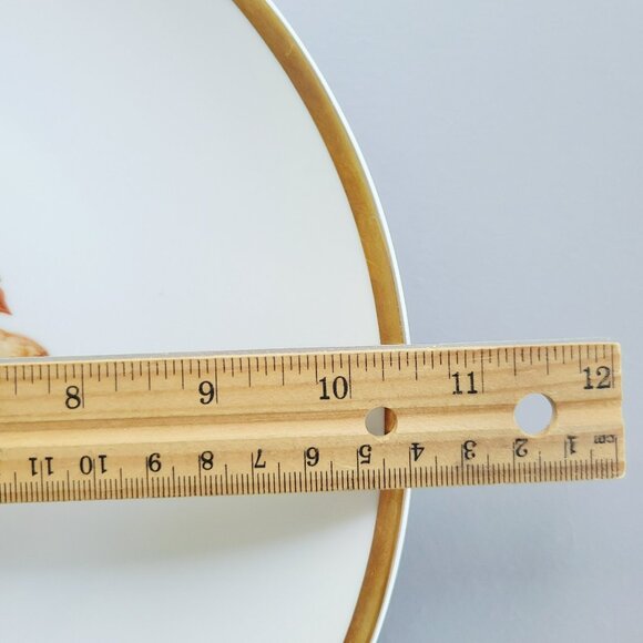 Vintage PM Jaeger & Co. Harvest Dinner Plate, Grapes & Walnuts, Heavy Gold Trim - Picture 8 of 10